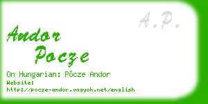 andor pocze business card