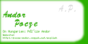 andor pocze business card